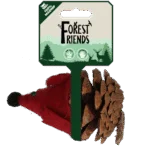 Hračka pro kočky v podobě myšky ze šišky a filcu s Madnipem, červená, 8 cm – Forest Friends Mouse