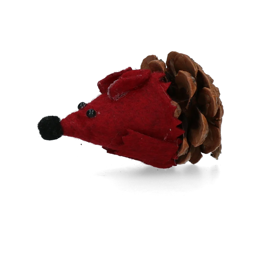 Hračka pro kočky v podobě myšky ze šišky a filcu s Madnipem, červená, 8 cm – Forest Friends Mouse - Obrázek 2