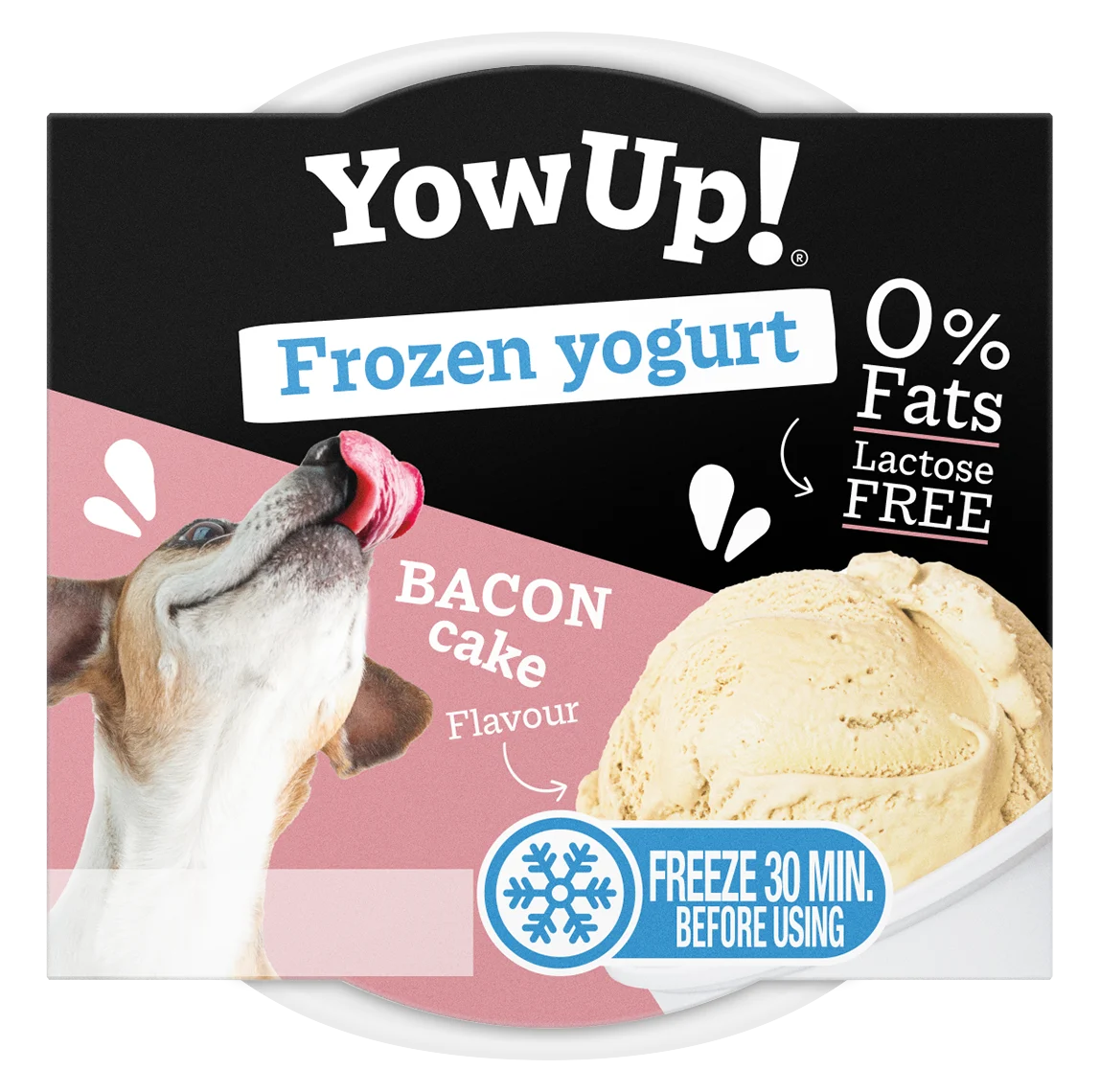 Mražený jogurtový pamlsek pro psy a kočky, Bacon Cake, 110 g – YowUp! Frozen Yoghurt Bacon Cake - Obrázek 1