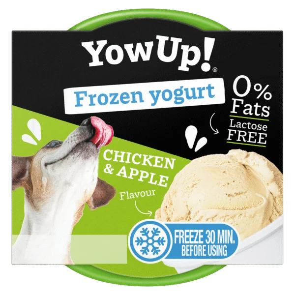 Jogurtová pochoutka pro psy a kočky k zamrazení, kuře a jablko, 110 g – YowUp! Frozen Yoghurt Chicken & Apple