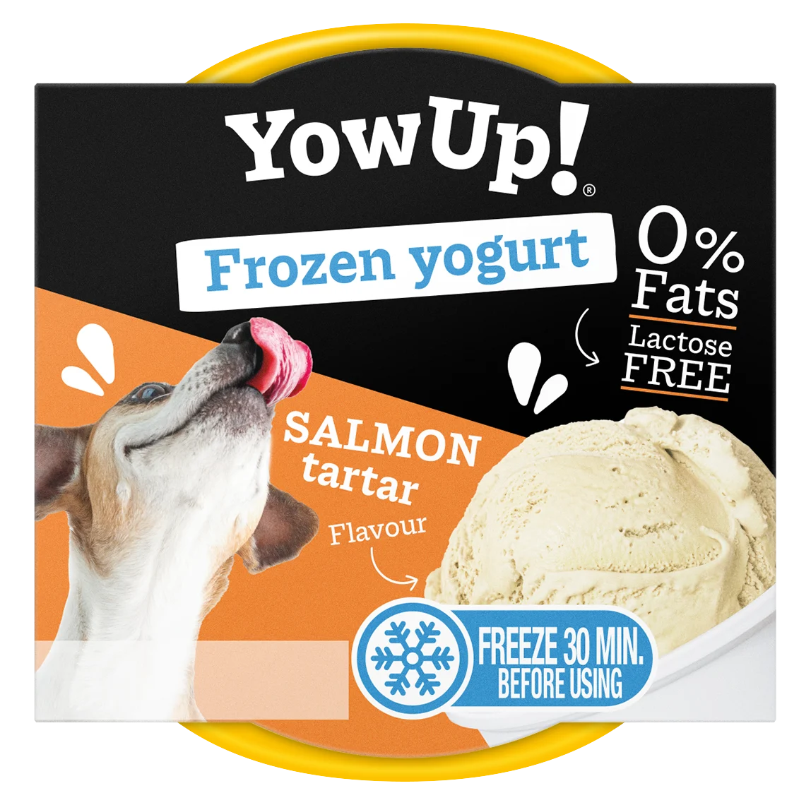 Zmrazený jogurt pro psy a kočky s lososovým tatarákem, 110 g – YowUp! Frozen Yoghurt Salmon Tartar - Obrázek 1
