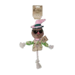Hračka na přetahování ve tvaru strašáka s šustícím tělem a provazem – Garden Paws Scarecrow Scary Harry S