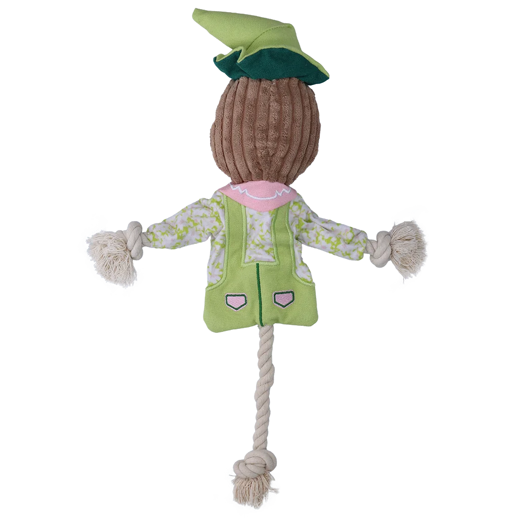 Přetahovací hračka strašák s šustícím tělem a lanem – Garden Paws Scarecrow Indy Fields M - Obrázek 3