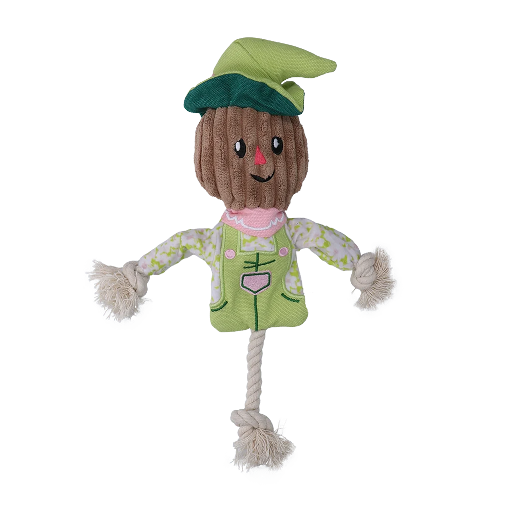 Přetahovací hračka strašák se šustícím tělem a lanem – Garden Paws Scarecrow Indy Fields S - Obrázek 2