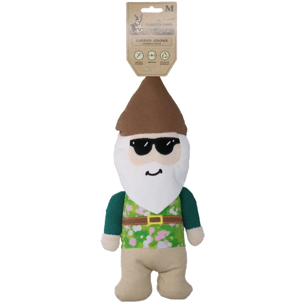 Plyšová hračka pro psy zahradní trpaslík s pískátkem M – Garden Paws Garden Gnome Smirking Steve M