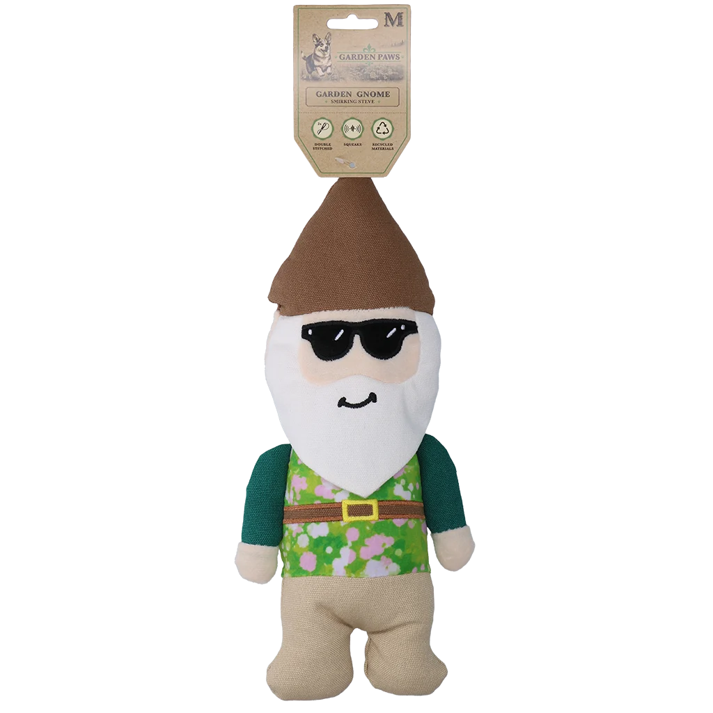Plyšová hračka pro psy zahradní trpaslík s pískátkem M – Garden Paws Garden Gnome Smirking Steve M - Obrázek 1
