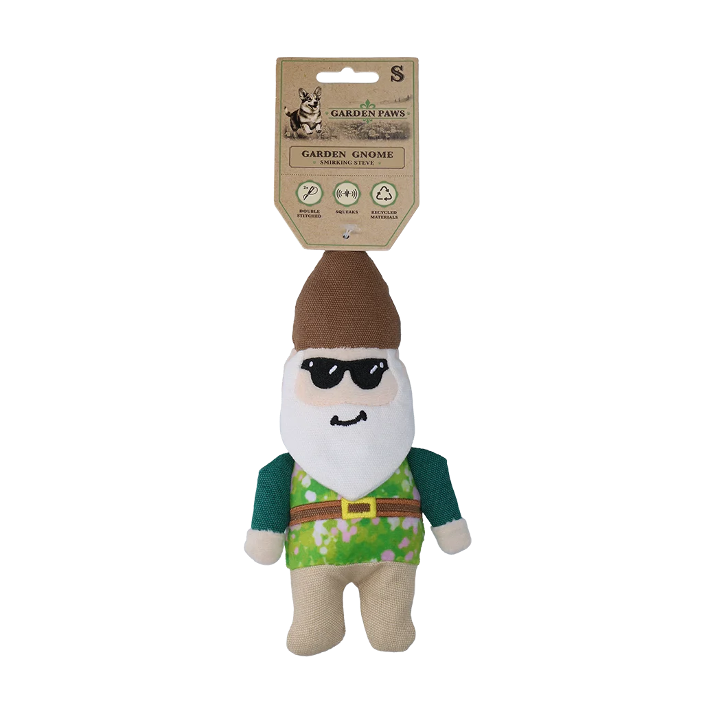 Plyšová hračka pro psy zahradní trpaslík s pískátkem S – Garden Paws Garden Gnome Smirking Steve S - Obrázek 1