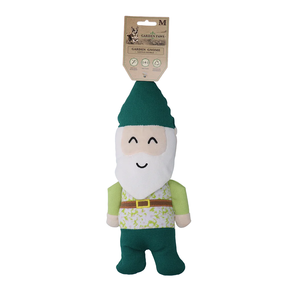Plyšová hračka pro psy zahradní skřítek s pískátkem M – Garden Paws Garden Gnome Gentle George M - Obrázek 1