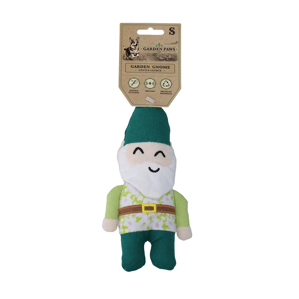 Plyšová hračka pro psy Zahradní trpaslík s pískátkem S – Garden Paws Garden Gnome Gentle George S - Obrázek 1