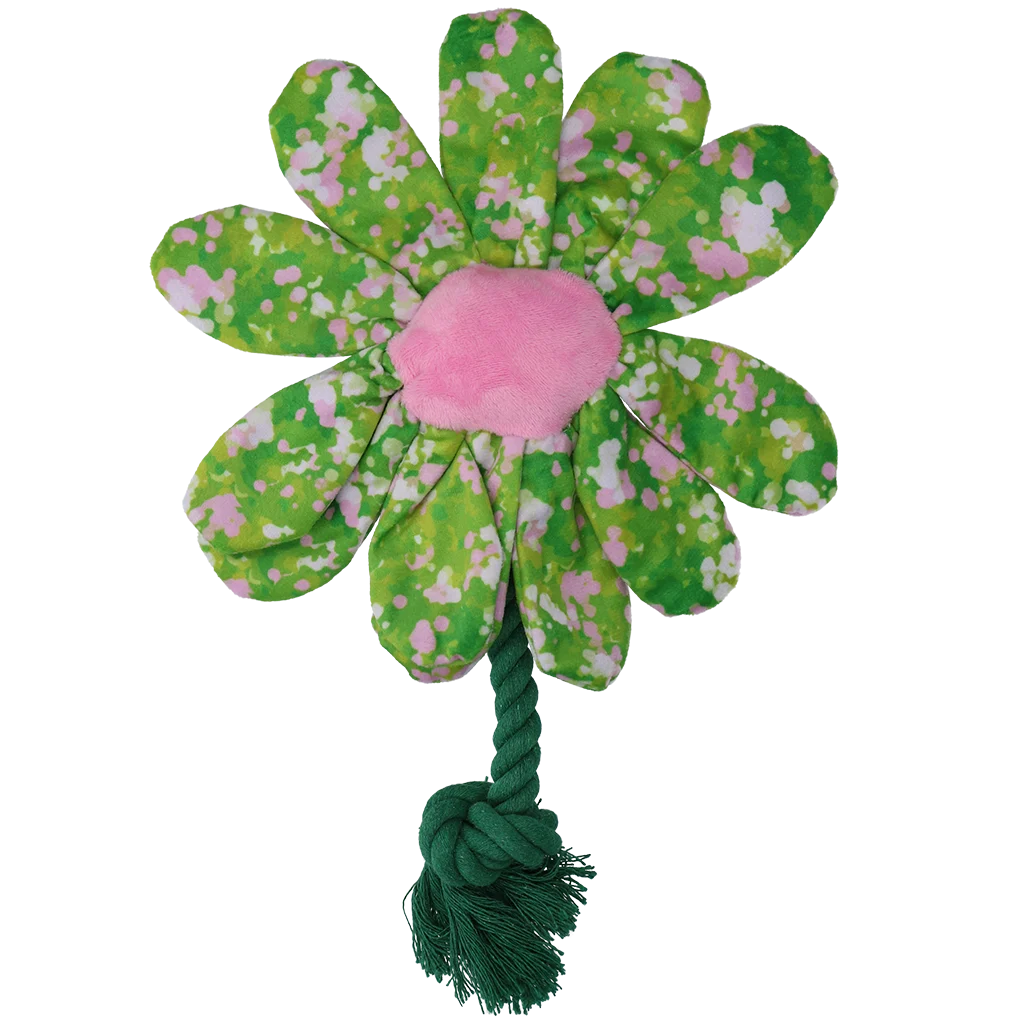 Plyšová hračka pro psy ve tvaru květiny s provazem M – Garden Paws Flower Summer Shrubs M - Obrázek 2