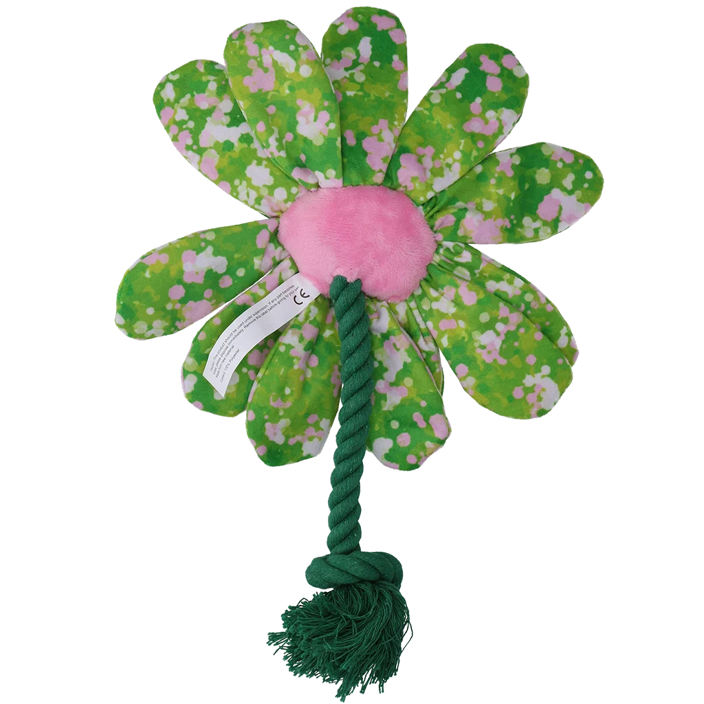 Plyšová hračka pro psy ve tvaru květiny s provazem M – Garden Paws Flower Summer Shrubs M - Obrázek 3