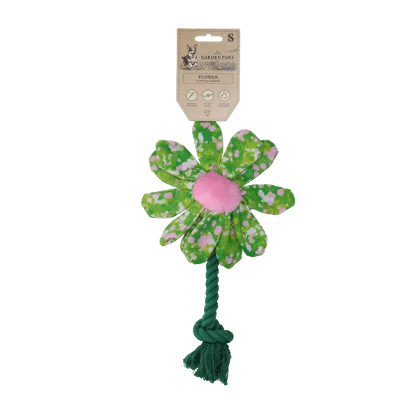 Plyšová hračka pro psy ve tvaru květiny s provazem S – Garden Paws Flower Summer Shrubs S