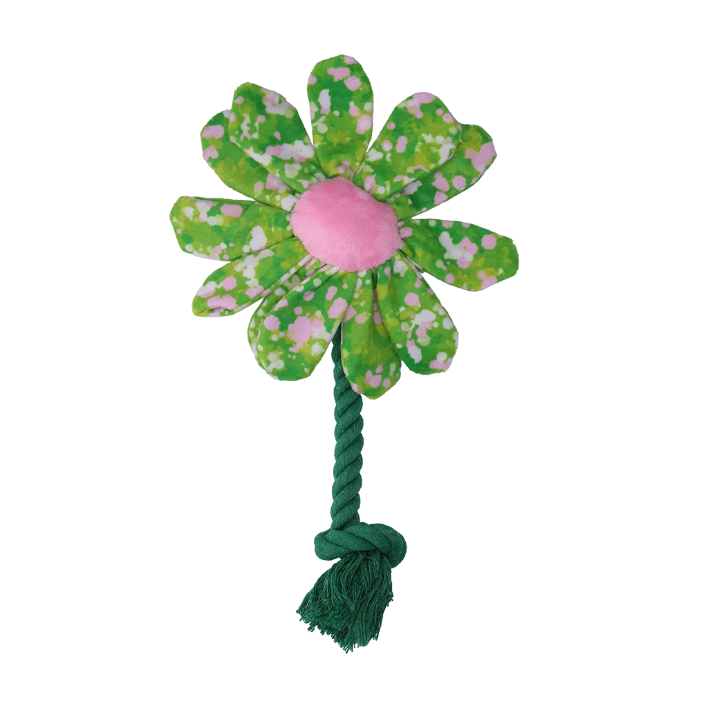 Plyšová hračka pro psy ve tvaru květiny s provazem S – Garden Paws Flower Summer Shrubs S - Obrázek 2