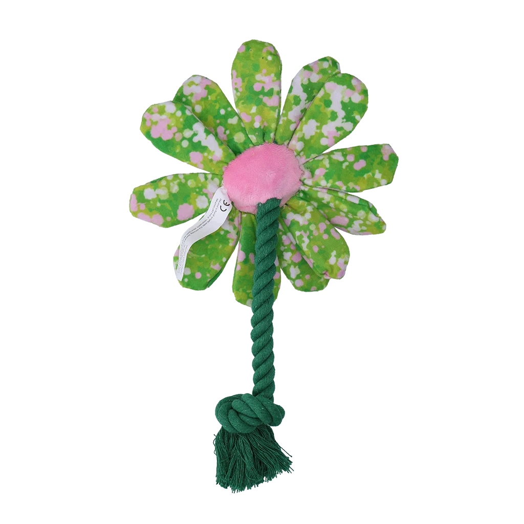 Plyšová hračka pro psy ve tvaru květiny s provazem S – Garden Paws Flower Summer Shrubs S - Obrázek 3
