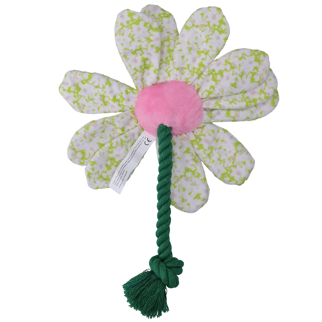 Plyšová hračka pro psy, květina s provazem, M – Garden Paws Flower Spring Sakura - Obrázek 3