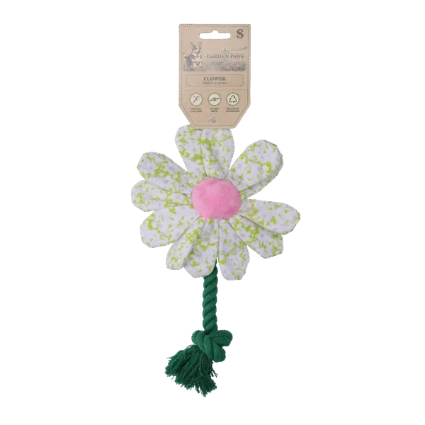 Plyšová hračka pro psy Květina s lanem, S – Garden Paws Flower Spring Sakura