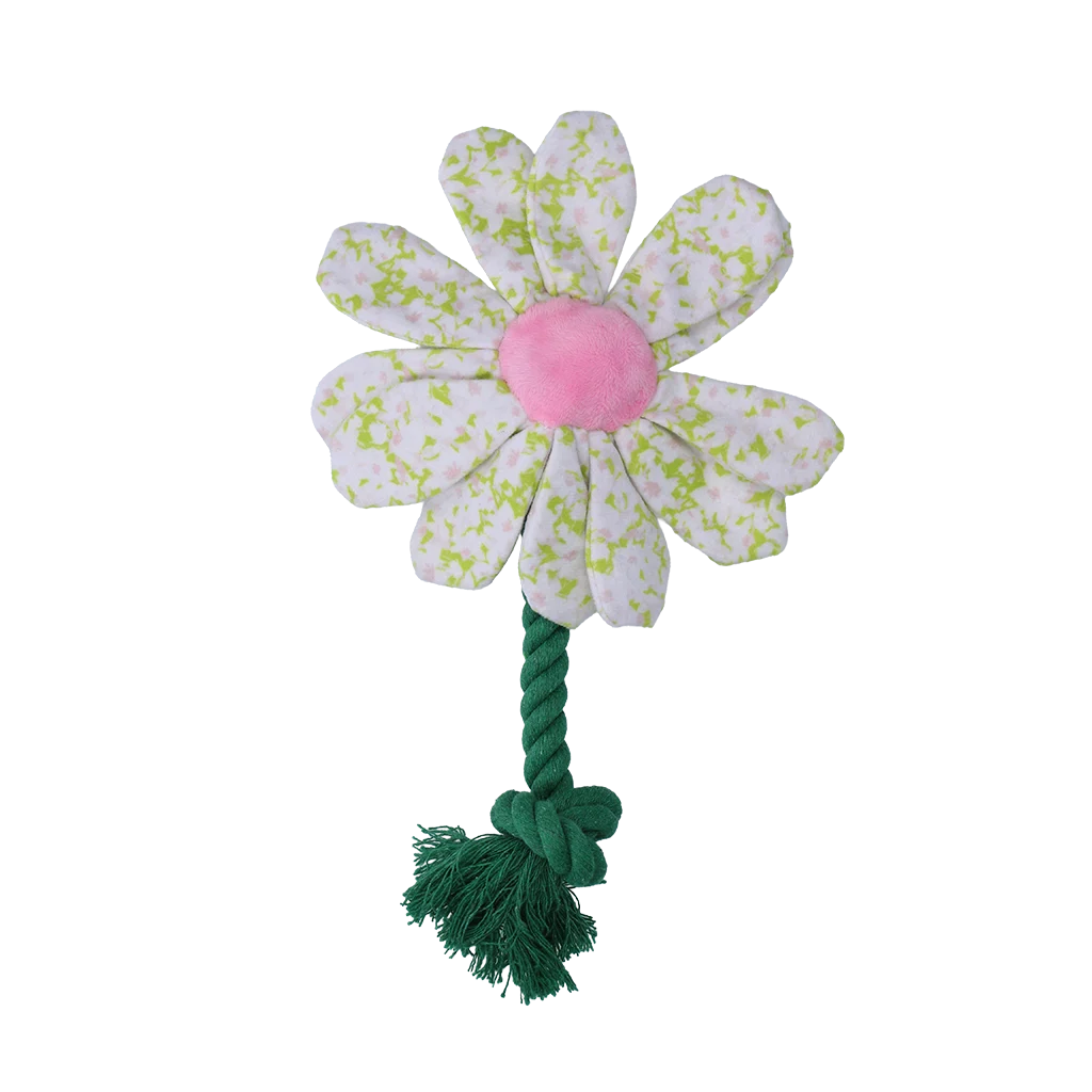 Plyšová hračka pro psy Květina s lanem, S – Garden Paws Flower Spring Sakura - Obrázek 2
