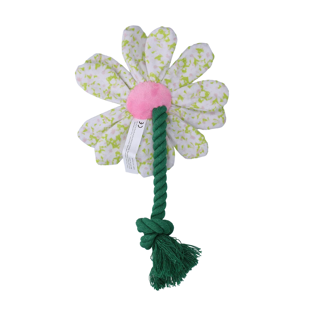 Plyšová hračka pro psy Květina s lanem, S – Garden Paws Flower Spring Sakura - Obrázek 3