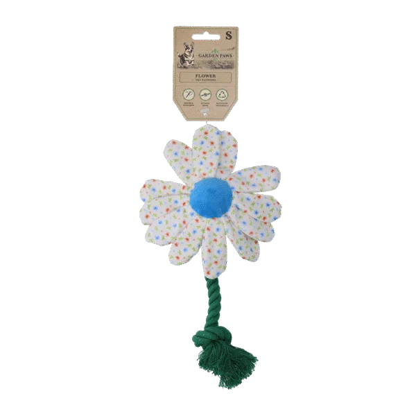 Plyšová hračka pro psy ve tvaru květiny s lanem, S – Garden Paws Flower Sky Flowers