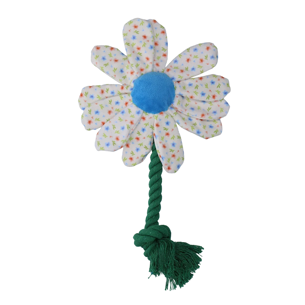 Plyšová hračka pro psy ve tvaru květiny s lanem, S – Garden Paws Flower Sky Flowers - Obrázek 4