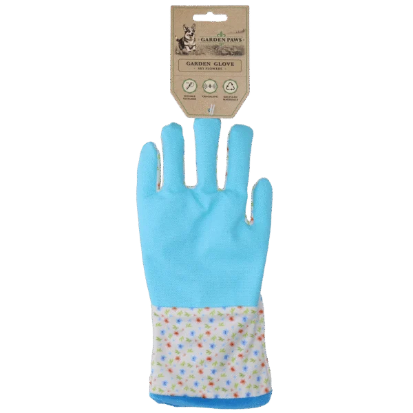 Čichací hračka se šustivým materiálem a prostorem na pamlsky – Garden Paws Garden Glove Sky Flowers