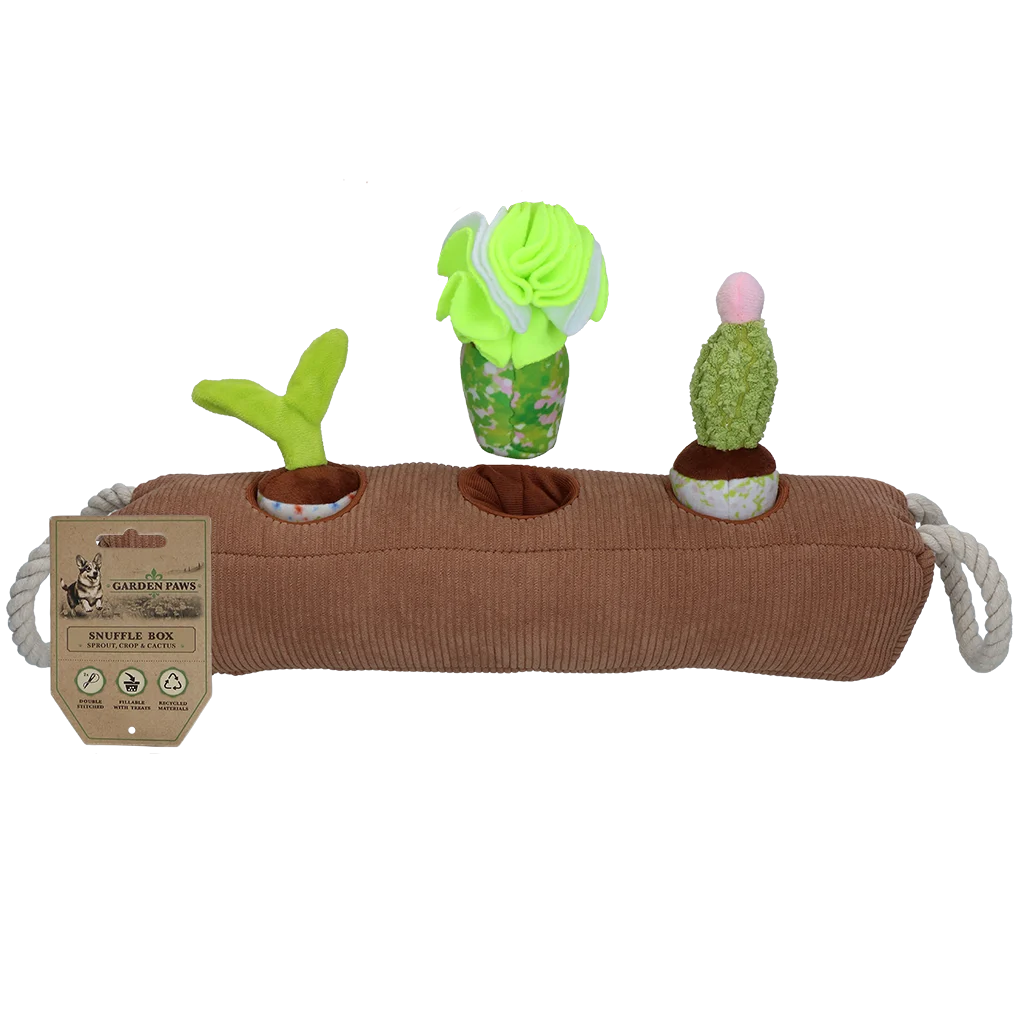 Čmuchací box pro psy s vyjímatelnými rostlinkami – Garden Paws Snuffle Box Sprout, Crop & Cactus - Obrázek 1