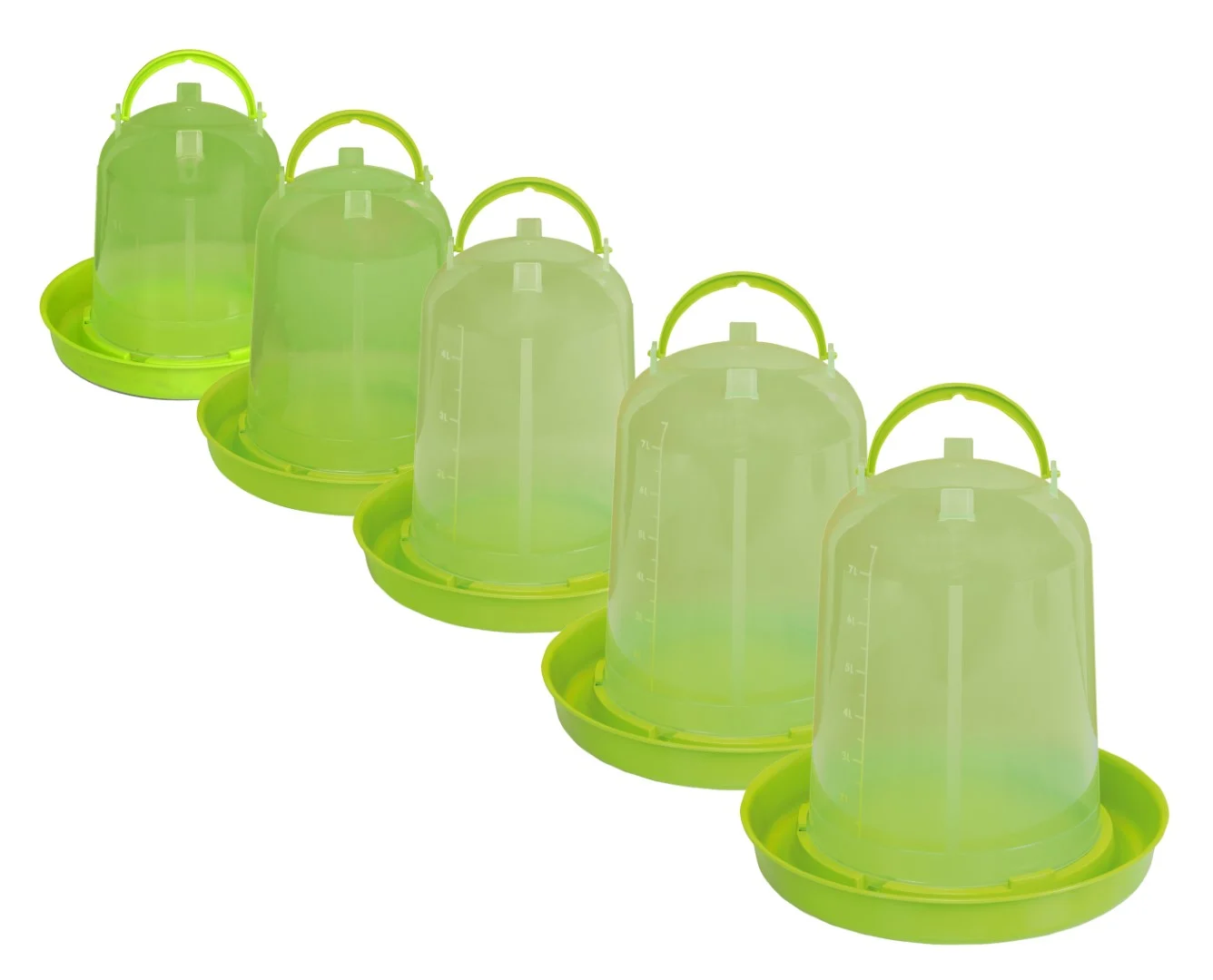 Napájecí věž pro slepice z průhledného plastu, limetkově zelená, 3 l – Gaun - Obrázek 5