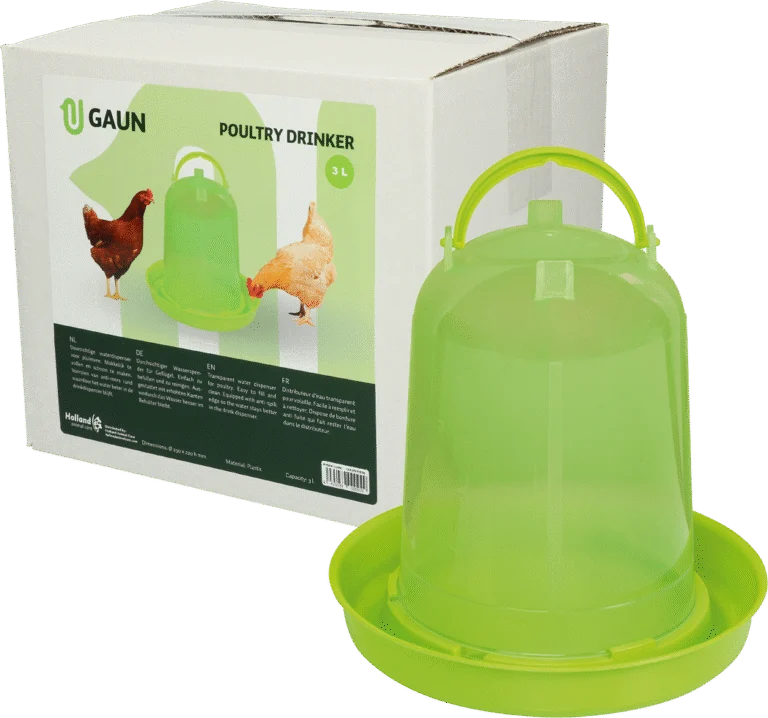 Napájecí věž pro slepice z průhledného plastu, limetkově zelená, 3 l – Gaun