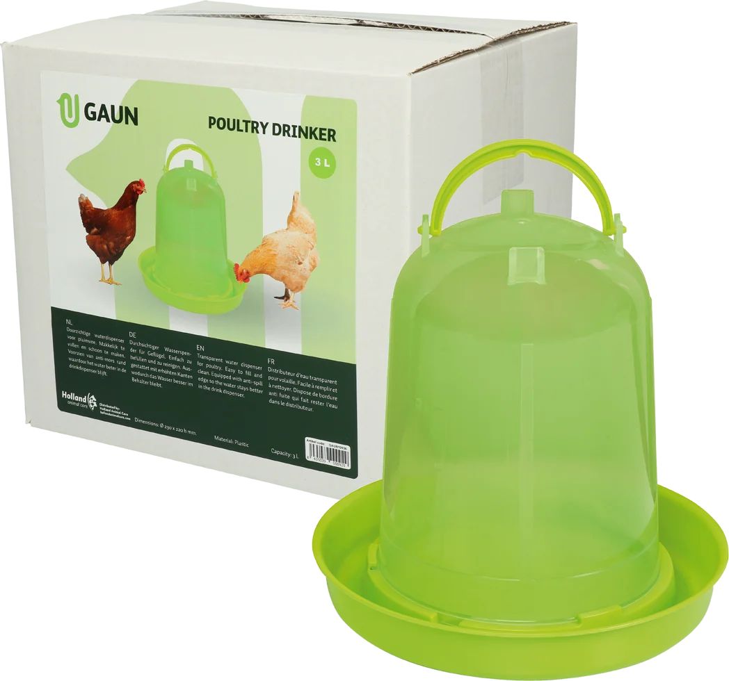 Napájecí věž pro slepice z průhledného plastu, limetkově zelená, 3 l – Gaun - Obrázek 1