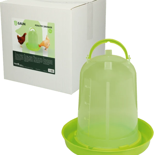 Napájecí věž pro slepice z průhledného plastu, limetkově zelená, 5 l – Gaun