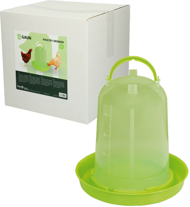 Napájecí věž pro slepice z průhledného plastu, limetkově zelená, 5 l – Gaun
