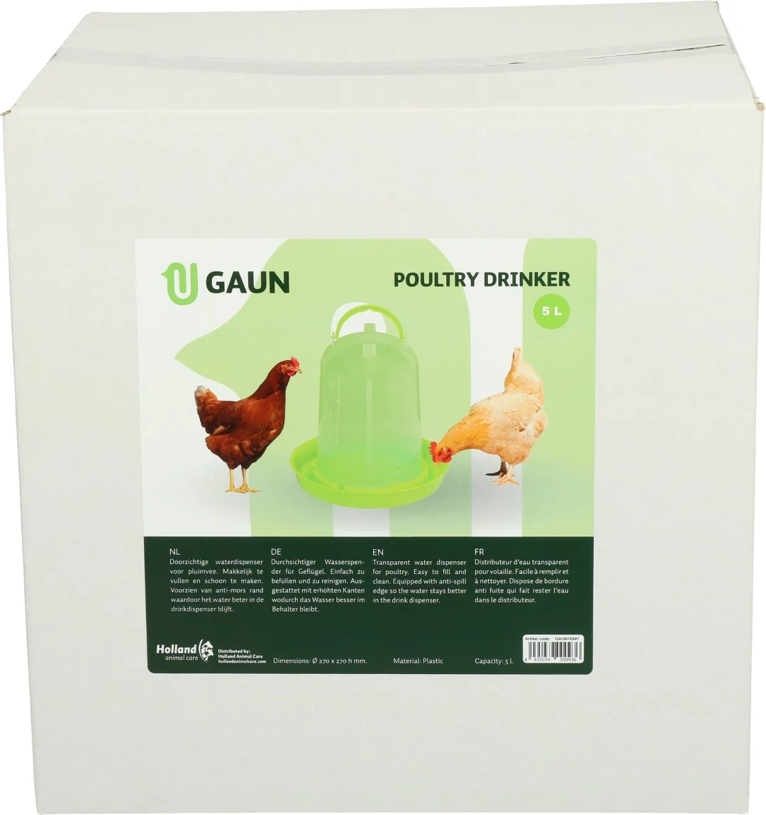 Napájecí věž pro slepice z průhledného plastu, limetkově zelená, 5 l – Gaun - Obrázek 4