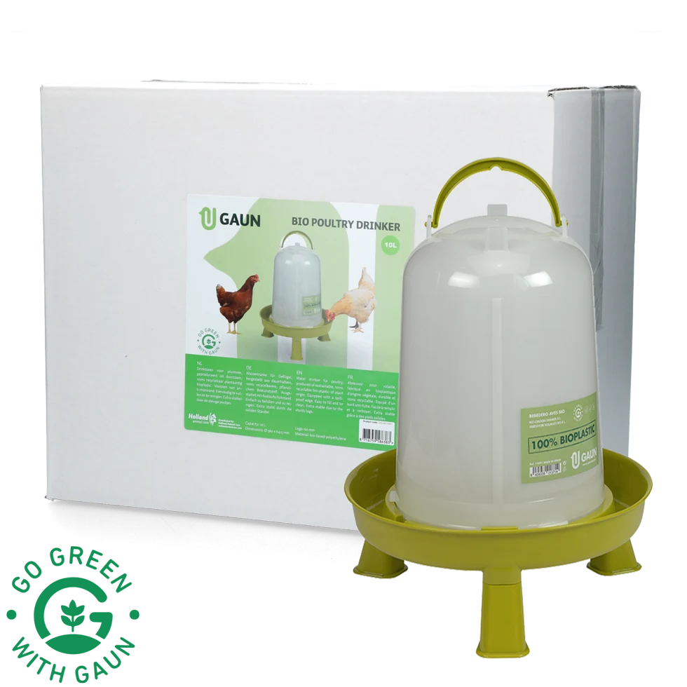 Napájecí věž pro kuřata na nožičkách z recyklovaného plastu, limetkově zelená, 10 l – Gaun Bio - Obrázek 1