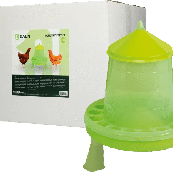 Zásobníkové krmítko pro drůbež na nožičkách, limetkově zelené, 4 kg – Gaun
