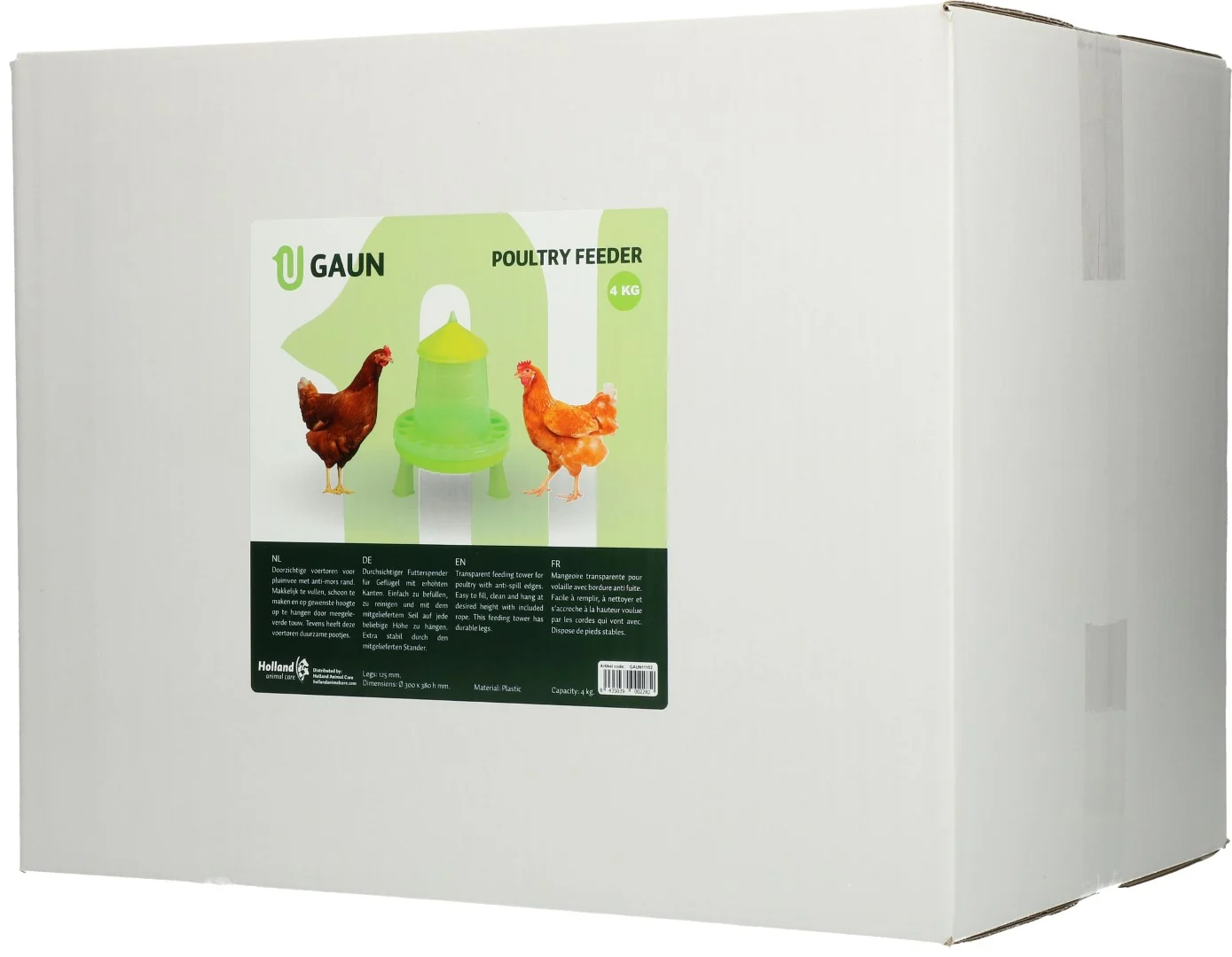 Zásobníkové krmítko pro drůbež na nožičkách, limetkově zelené, 4 kg – Gaun - Obrázek 4