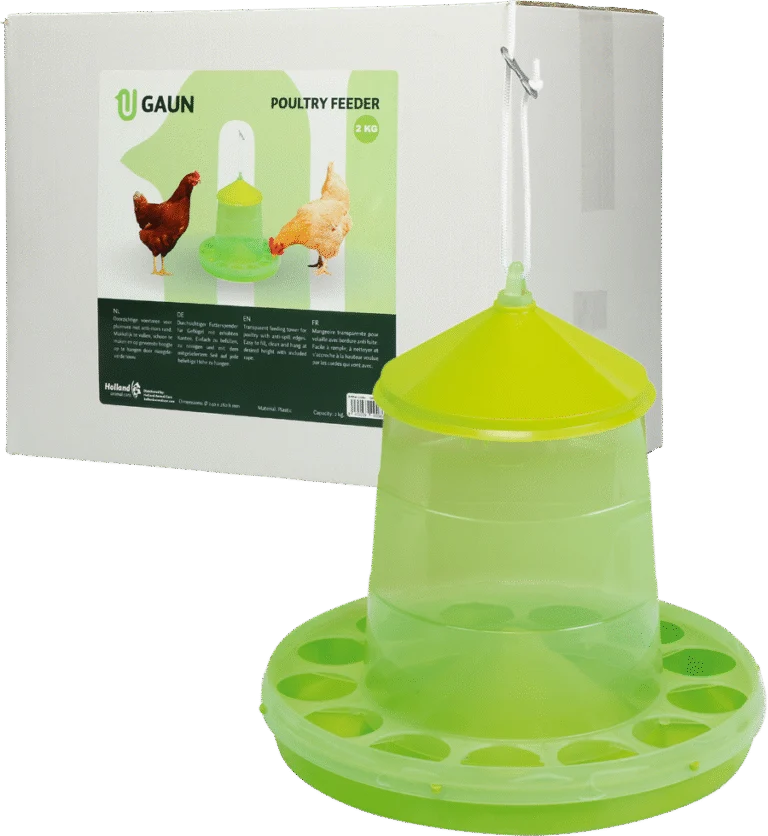 Krmná věž pro drůbež z průhledného bioplastu, limetkově zelená, 2 kg – Gaun Bio Green Lemon