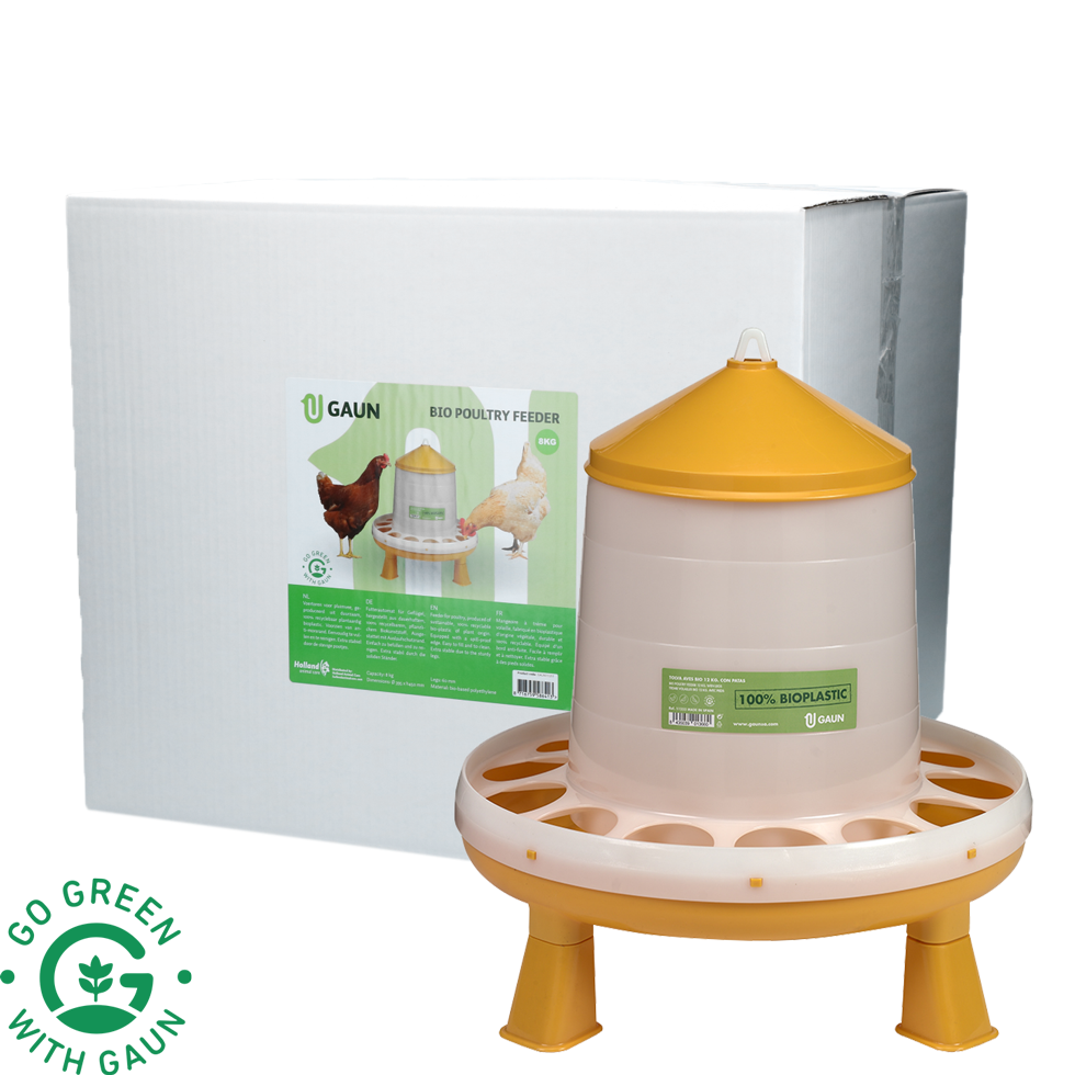 Voertoren voor Pluimvee op Pootjes, Limoengroen, 8 kg – Gaun Bio Green Lemon Krmný zásobník pro drůbež na nožkách, limetkově zelený, 8 kg – Gaun Bio Green Lemon