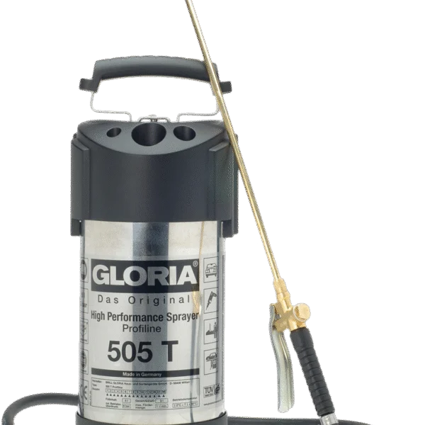Tlakový postřikovač z nerezové oceli s manometrem, 5 l – Gloria 505T Profiline