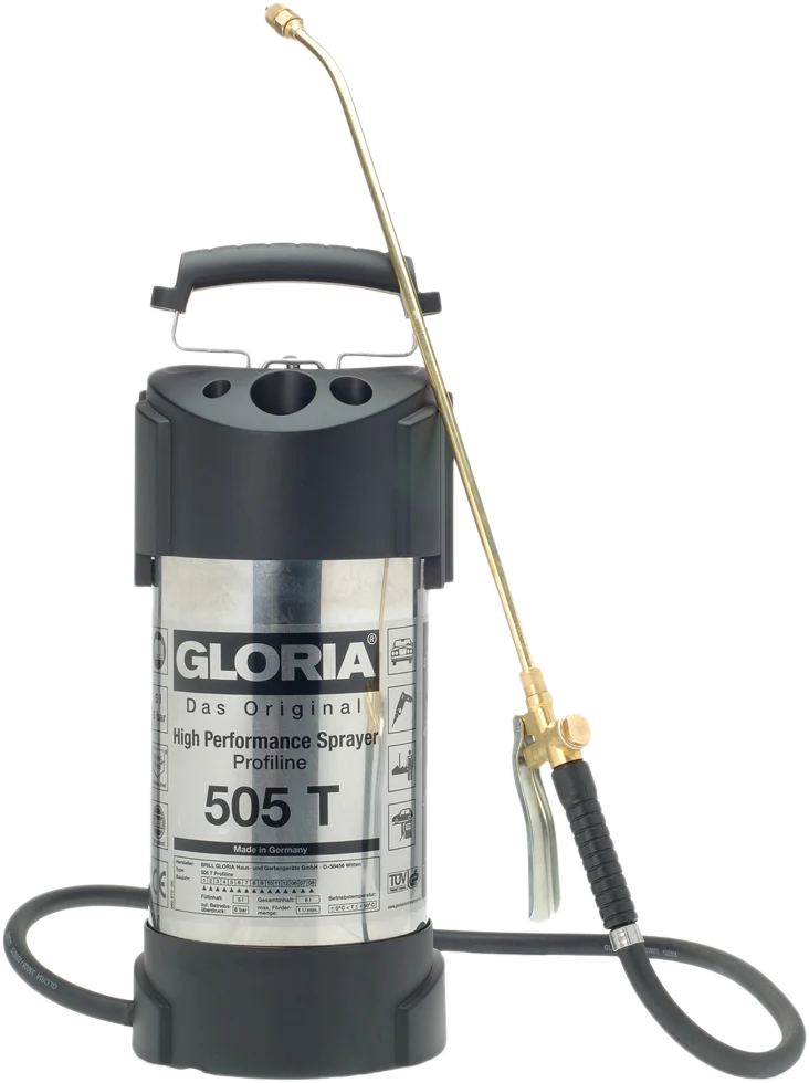 Tlakový postřikovač z nerezové oceli s manometrem, 5 l – Gloria 505T Profiline - Obrázek 1