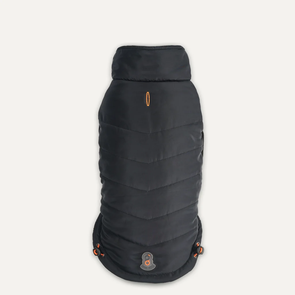 Bunda pro psy s plyšovou podšívkou a vodoodpudivým vnějším materiálem, velikost XXL, černá – Goo-eez Mock Neck Signature Wrap Jacket - Obrázek 3