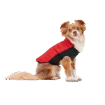 Bunda pro psy s plyšovou podšívkou a vodoodpudivým svrchním materiálem, velikost XXS, červená a černá – Goo-eez Mock Neck Signature Wrap Jacket - Obrázek 3