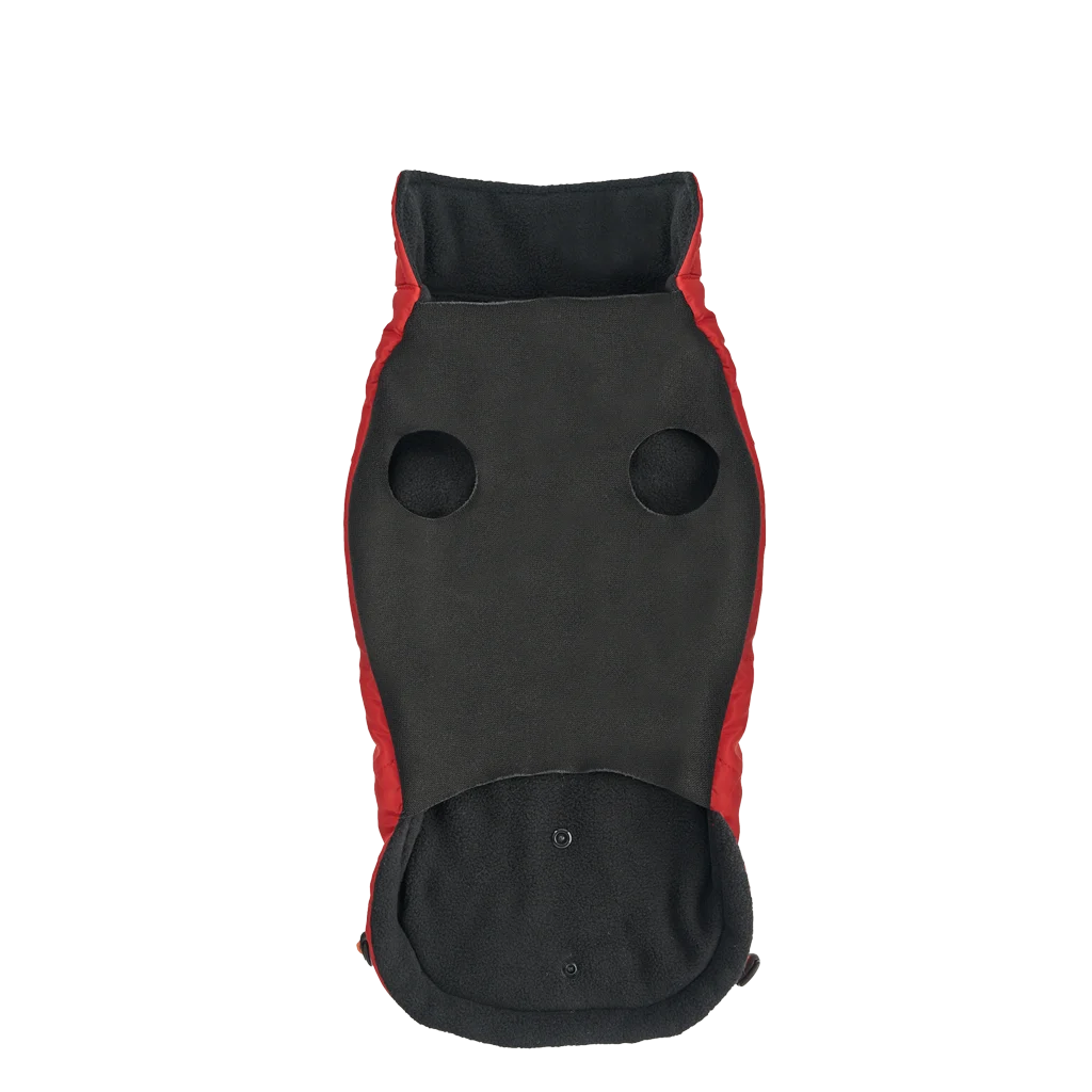 Bunda pro psy s plyšovou podšívkou a vodoodpudivým svrchním materiálem, velikost XXS, červená a černá – Goo-eez Mock Neck Signature Wrap Jacket - Obrázek 4