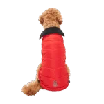Bunda pro psa s plyšovou podšívkou, vodoodpudivá, S, délka zad 40 cm, červená a černá – Goo-eez Mock Neck Signature Wrap Jacket - Obrázek 2