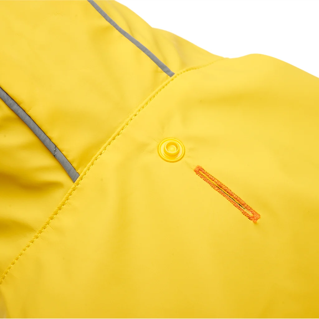 Pláštěnka pro psy s kapucí a reflexním lemem, XS, délka zad 29 cm, žlutá a šedá – Goo-eez Reflective Hooded Raincoat - Obrázek 5