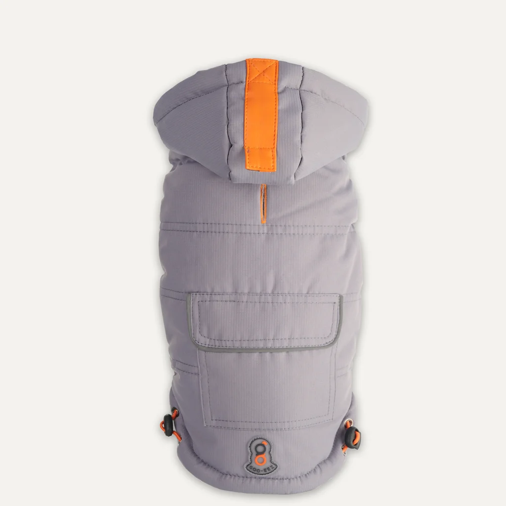 Zimní kombinéza pro psy s kapucí, voděodolná, XXL, délka zad 64 cm, šedá – Goo-eez Hooded Full Body Snowsuit - Obrázek 5