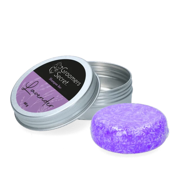 Šamponová tyčinka s kondicionérem a vůní levandule, 60 g – Groomers Secret Shampoo Bar Lavendel