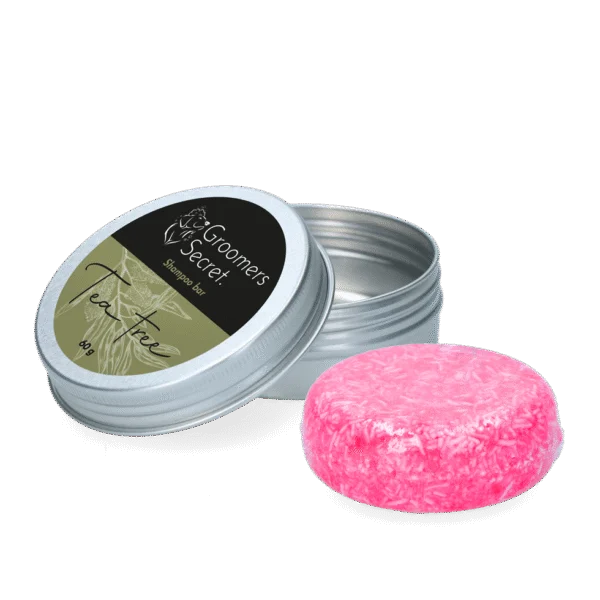 Tuhý šampon s kondicionérem a vůní Tea Tree, 60 g – Groomers Secret Shampoo Bar Tea Tree