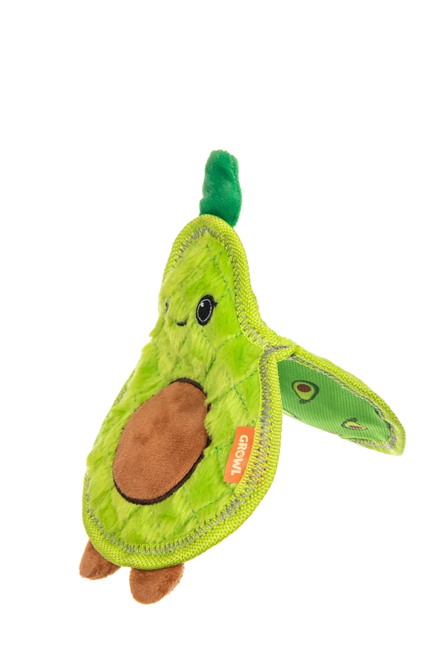 Pískací hračka pro psy se třemi pískátky – Growl Flip Floppz Ava the Avocado - Obrázek 3