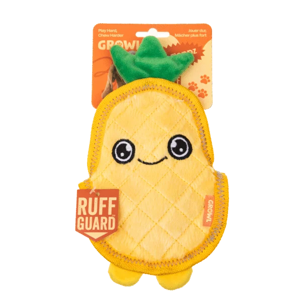 Pískací hračka pro psy se třemi pískátky – Growl Flip Floppz Penny ananas