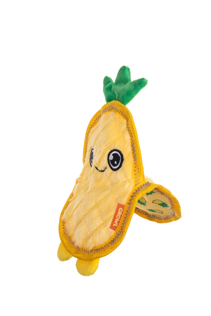 Pískací hračka pro psy se třemi pískátky – Growl Flip Floppz Penny ananas - Obrázek 3